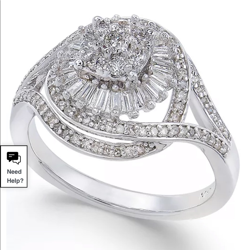 1/2 carat t.w set in sterling silver ring